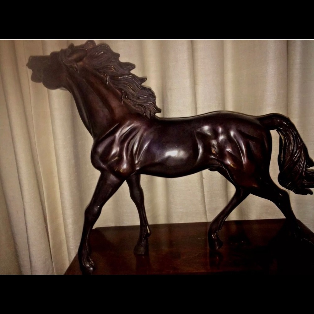 Vntg Two Horses Sculpture 13 1/2” High 29” Long
